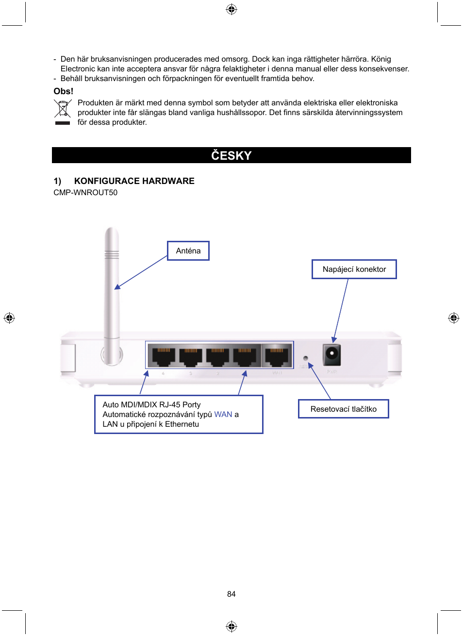 Česky | Konig Electronic WLAN router 300 Mbps User Manual | Page 84 / 140