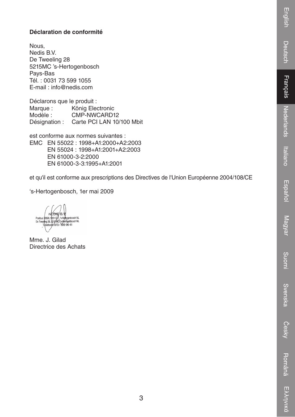 Konig Electronic PCI network card 10/100 Mbps User Manual | Page 11 / 48