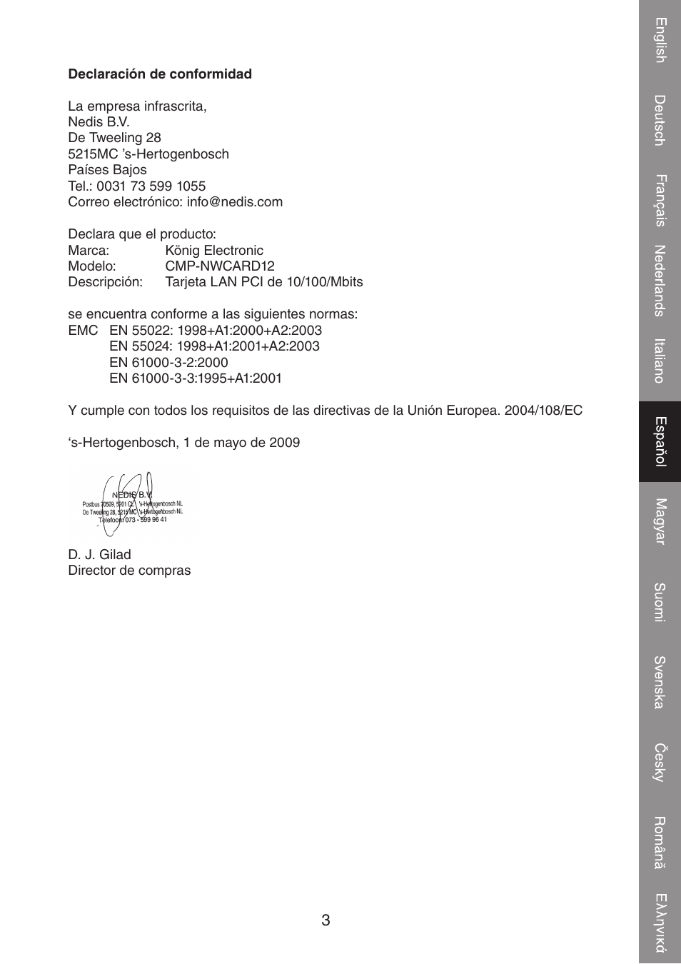 Konig Electronic PCI network card 10/100 Mbps User Manual | Page 23 / 48