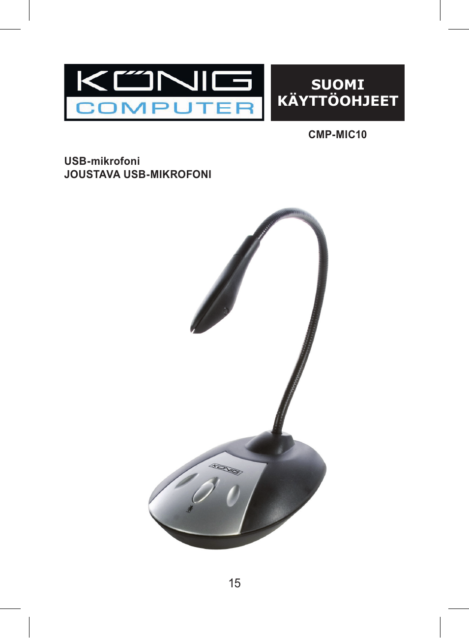 Suomi käyttöohjeet | Konig Electronic Flexible USB desktop microphone User Manual | Page 15 / 24