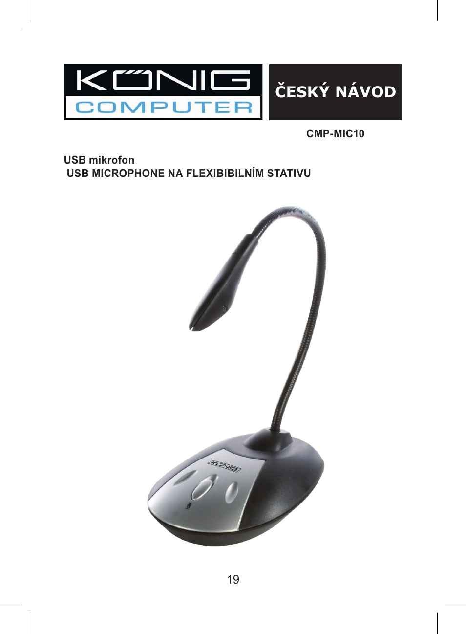Český návod | Konig Electronic Flexible USB desktop microphone User Manual | Page 19 / 24