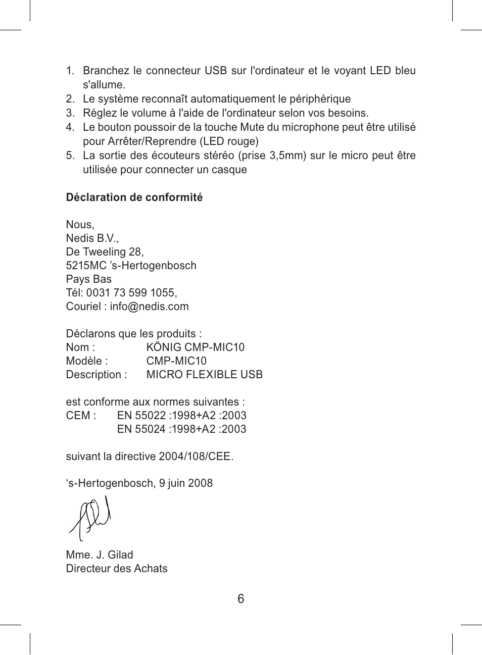 Konig Electronic Flexible USB desktop microphone User Manual | Page 6 / 24