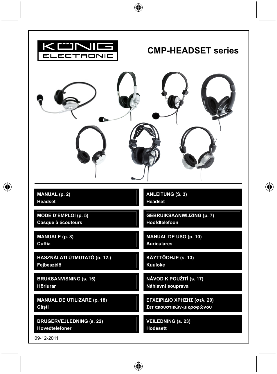 Konig Electronic 7.1 surround headset User Manual | 27 pages