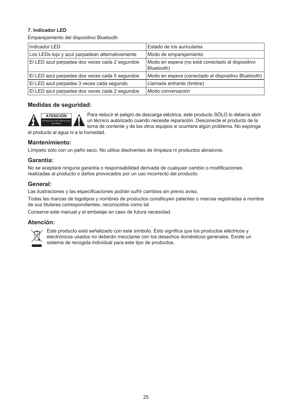 Konig Electronic Bluetooth design headset User Manual | Page 25 / 58