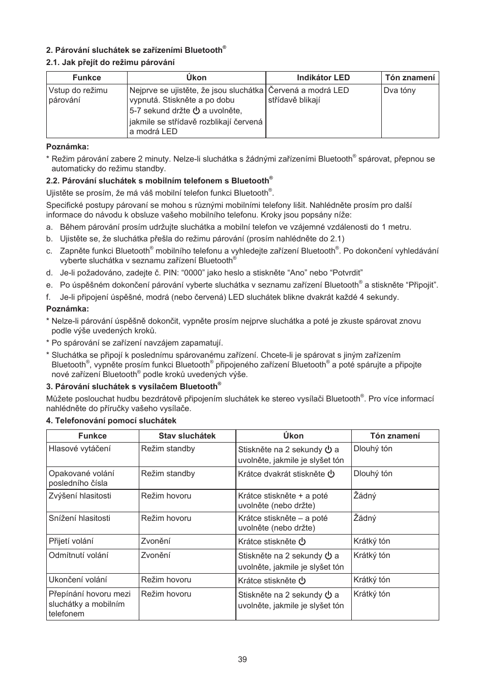 Konig Electronic Bluetooth design headset User Manual | Page 39 / 58