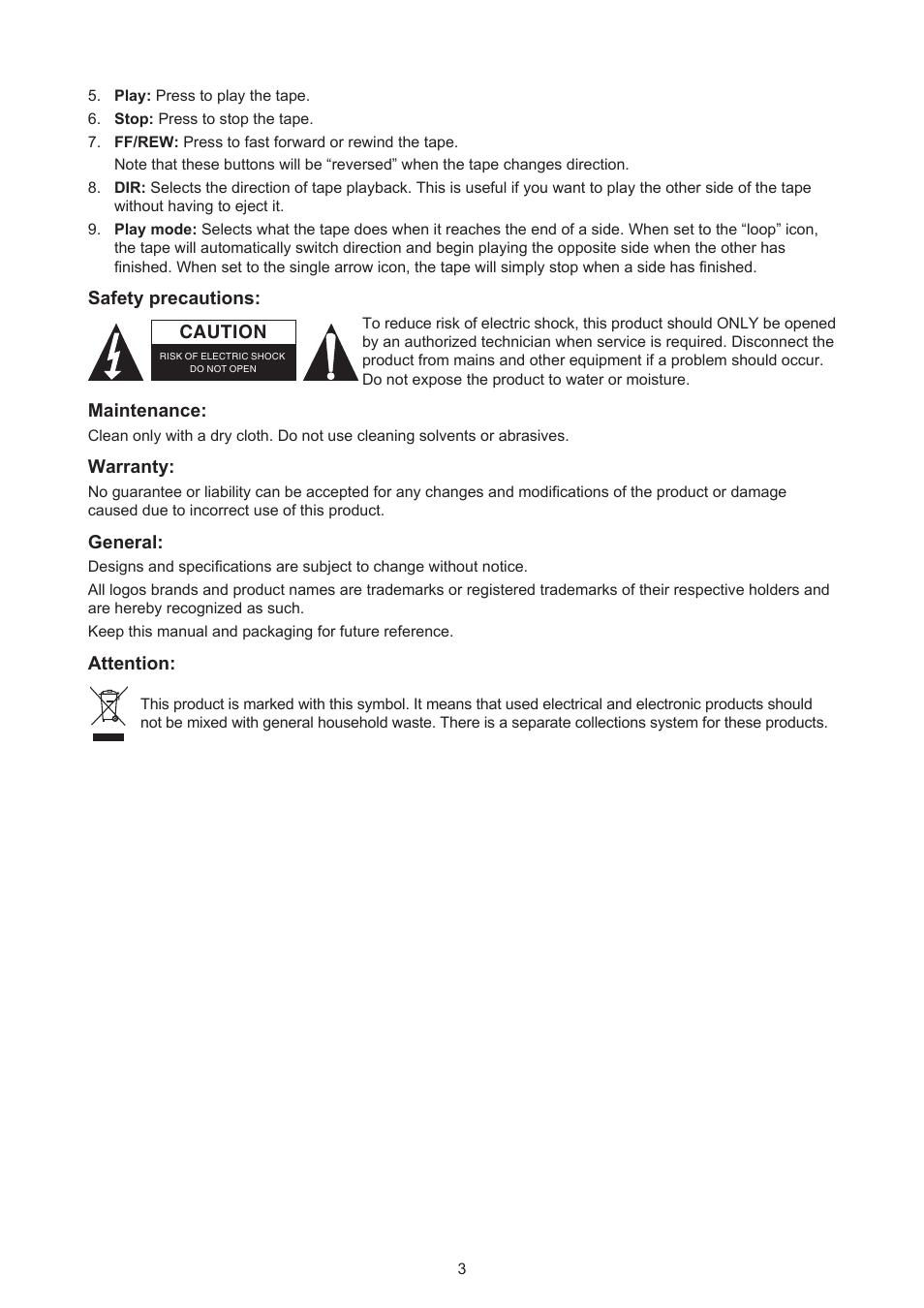 Konig Electronic Cassette - MP3 converter User Manual | Page 3 / 30