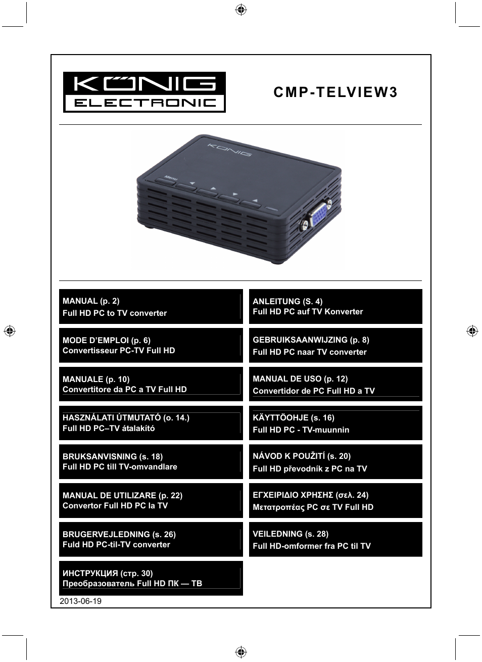 Konig Electronic PC to TV converter User Manual | 33 pages