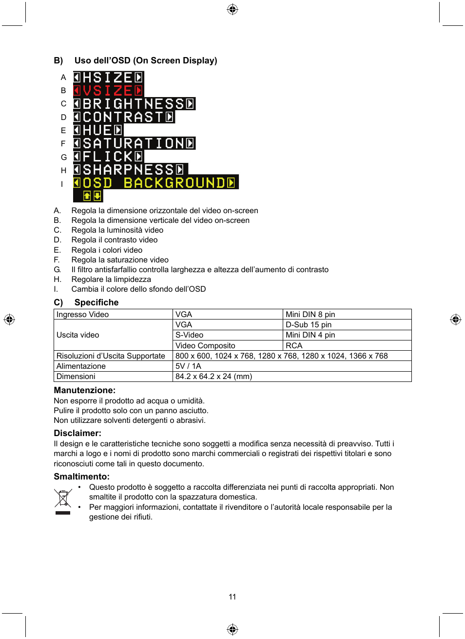 Konig Electronic PC to TV converter User Manual | Page 11 / 33