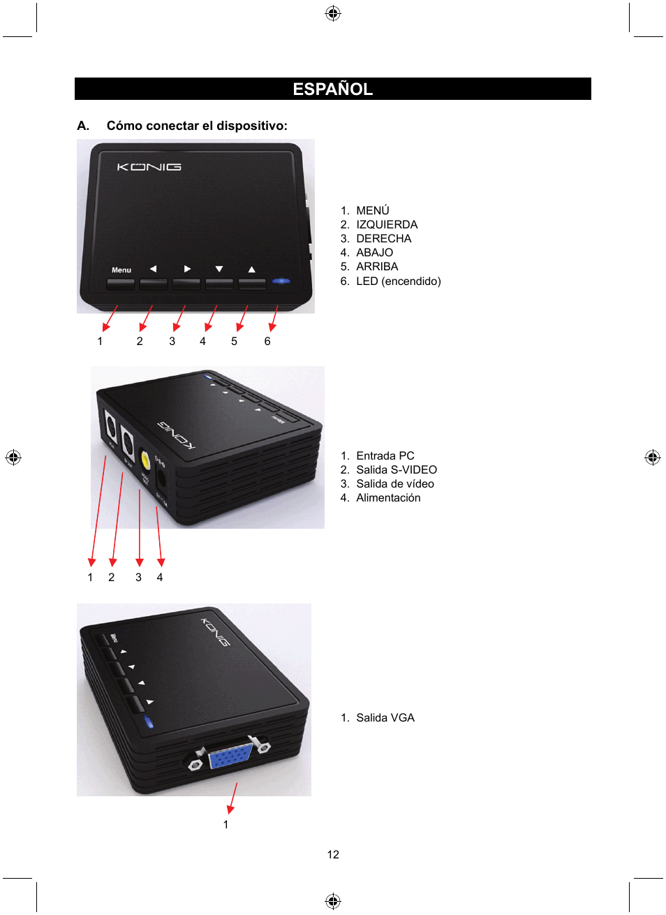 Español | Konig Electronic PC to TV converter User Manual | Page 12 / 33