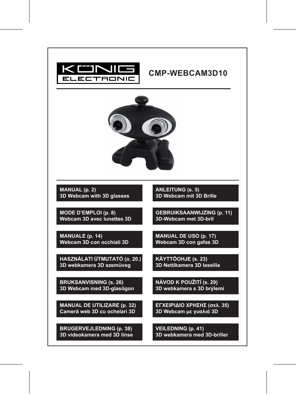 Konig Electronic USB 2.0 3D webcam User Manual | 44 pages