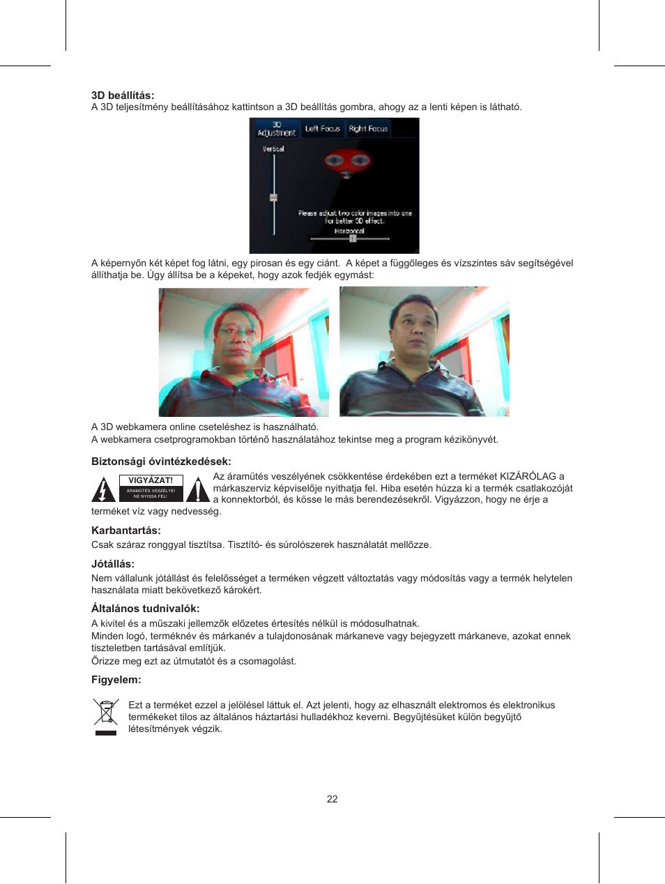 Konig Electronic USB 2.0 3D webcam User Manual | Page 22 / 44