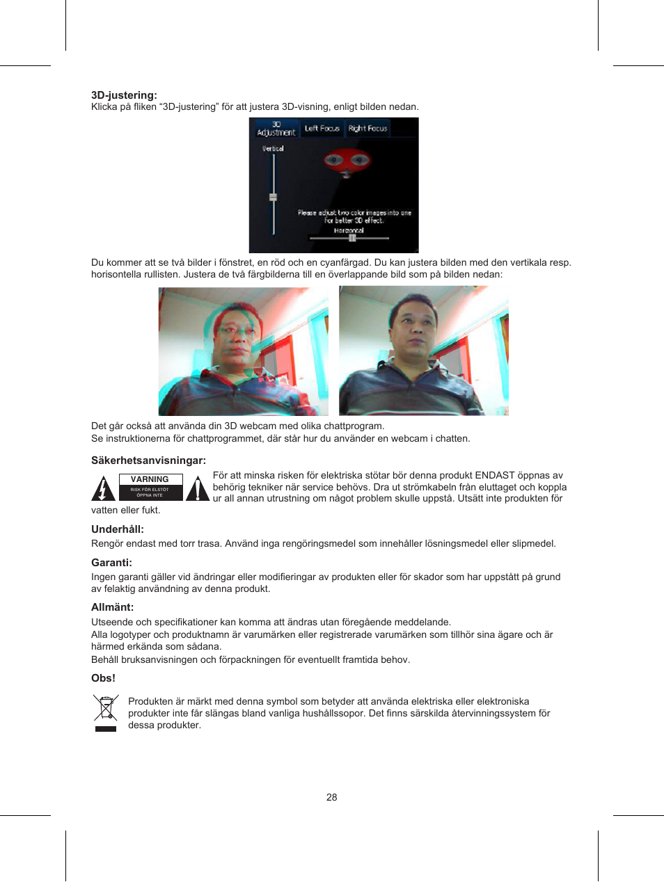 Konig Electronic USB 2.0 3D webcam User Manual | Page 28 / 44