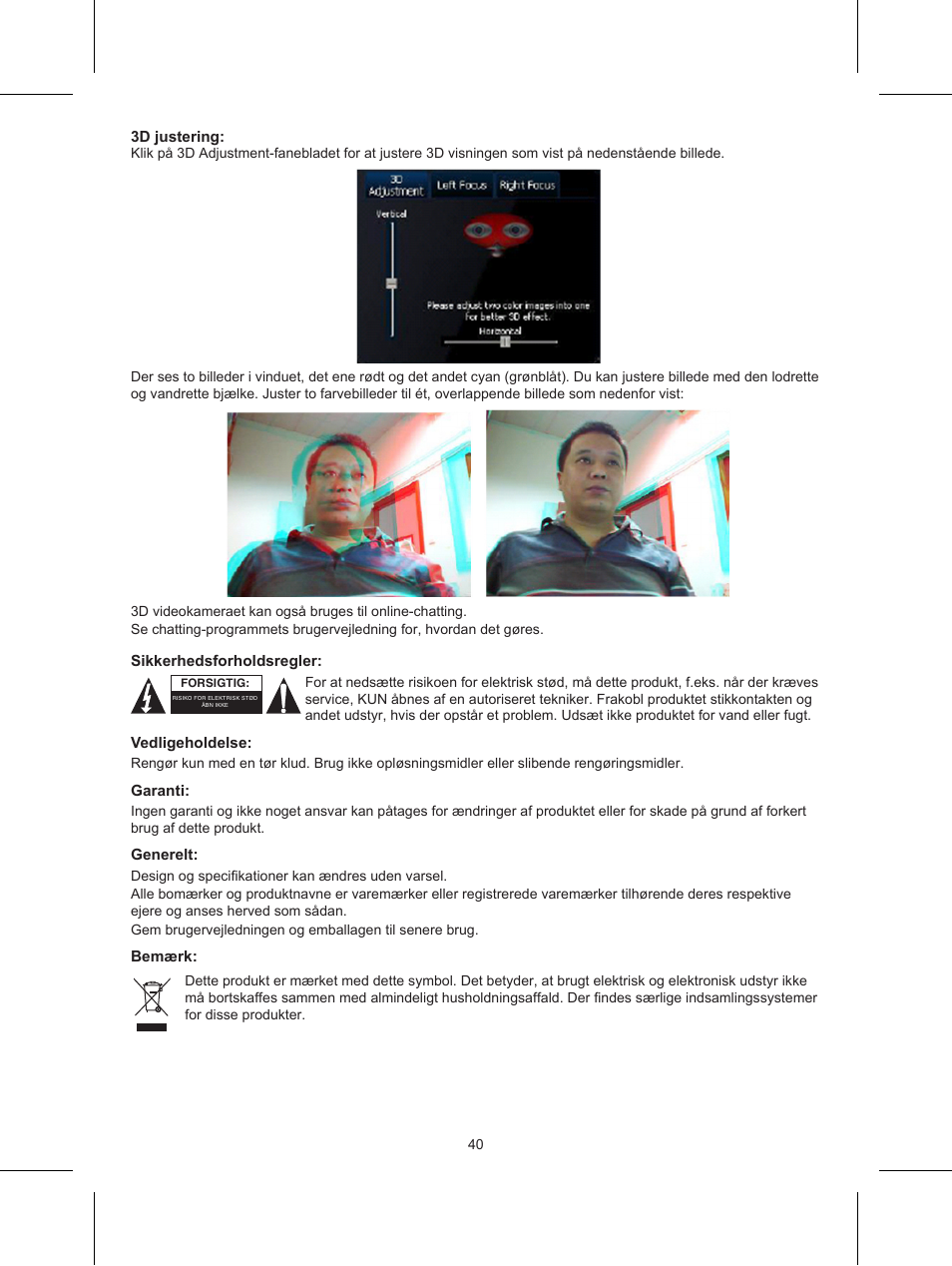 Konig Electronic USB 2.0 3D webcam User Manual | Page 40 / 44
