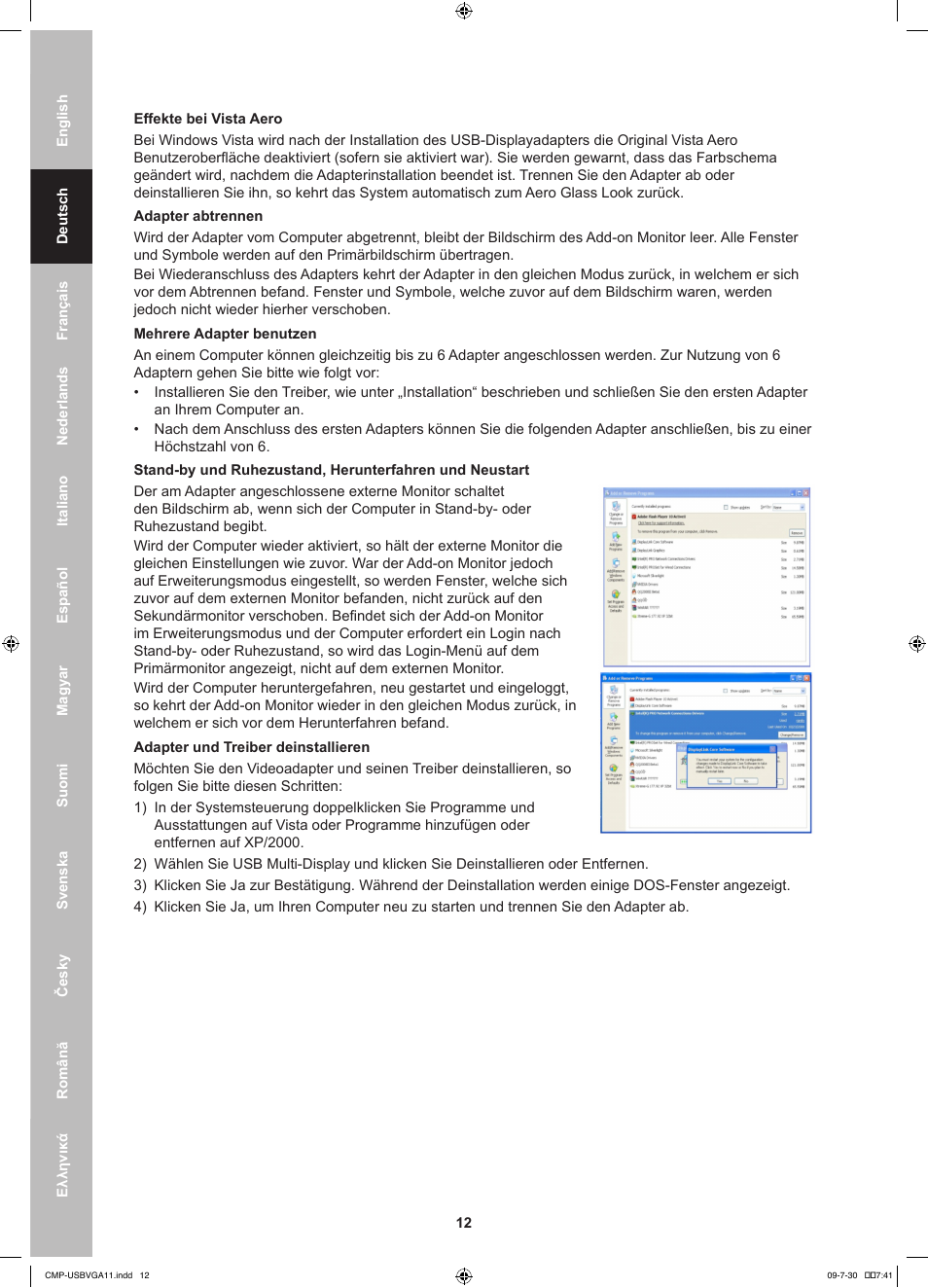 Konig Electronic USB 2.0 to VGA/DVI adapter User Manual | Page 12 / 73