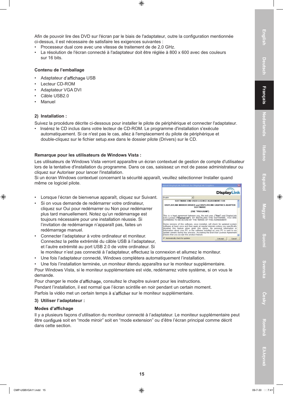 Konig Electronic USB 2.0 to VGA/DVI adapter User Manual | Page 15 / 73