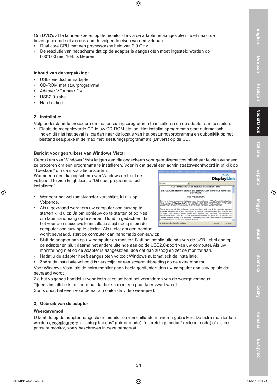 Konig Electronic USB 2.0 to VGA/DVI adapter User Manual | Page 21 / 73