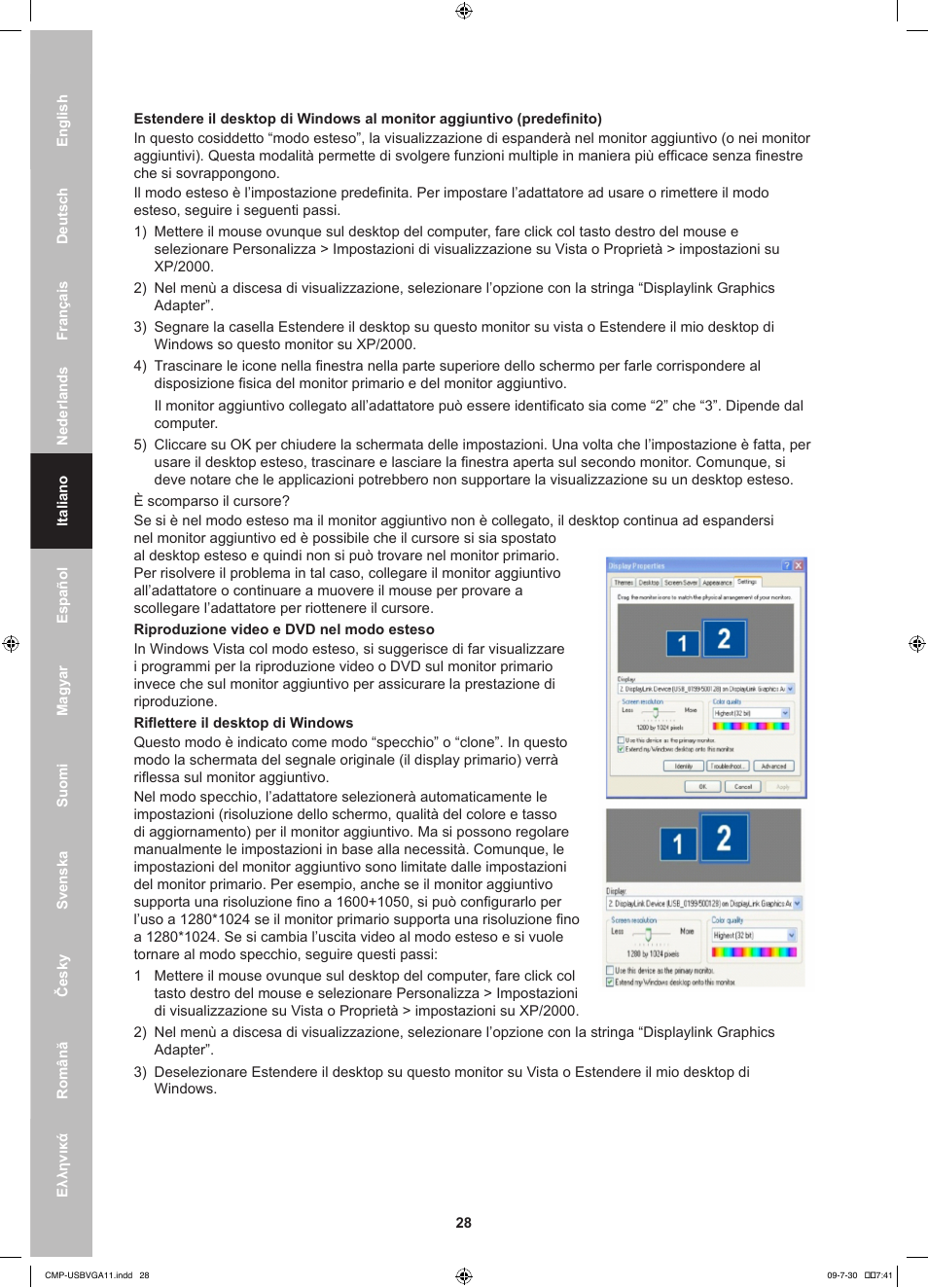 Konig Electronic USB 2.0 to VGA/DVI adapter User Manual | Page 28 / 73