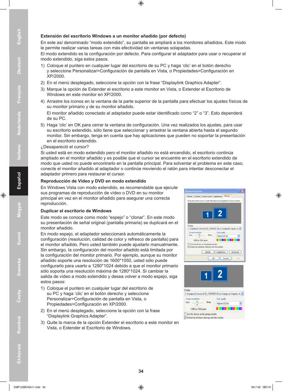 Konig Electronic USB 2.0 to VGA/DVI adapter User Manual | Page 34 / 73