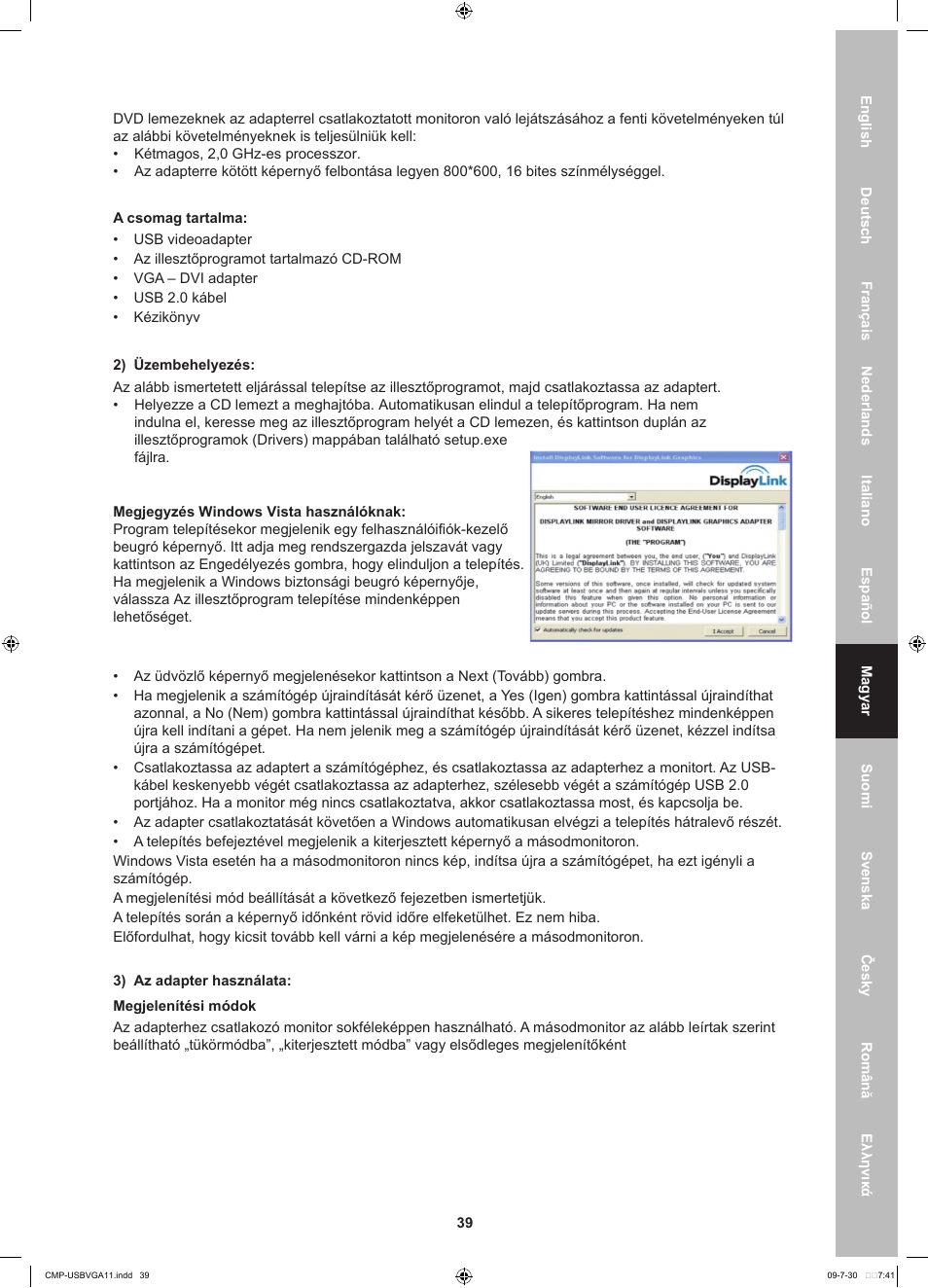 Konig Electronic USB 2.0 to VGA/DVI adapter User Manual | Page 39 / 73