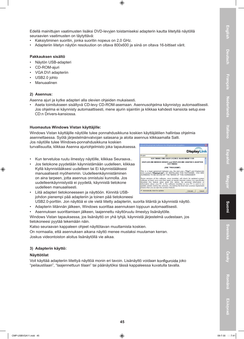 Konig Electronic USB 2.0 to VGA/DVI adapter User Manual | Page 45 / 73