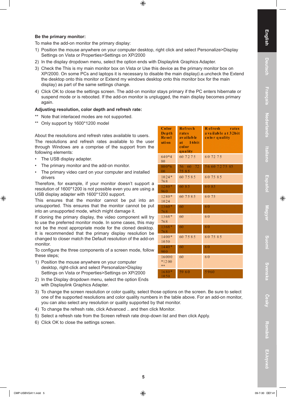 Konig Electronic USB 2.0 to VGA/DVI adapter User Manual | Page 5 / 73
