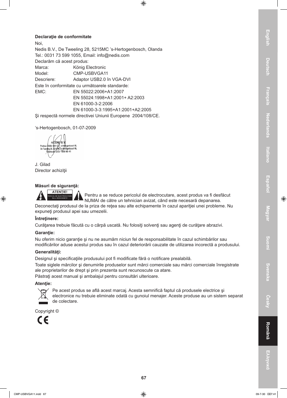Konig Electronic USB 2.0 to VGA/DVI adapter User Manual | Page 67 / 73