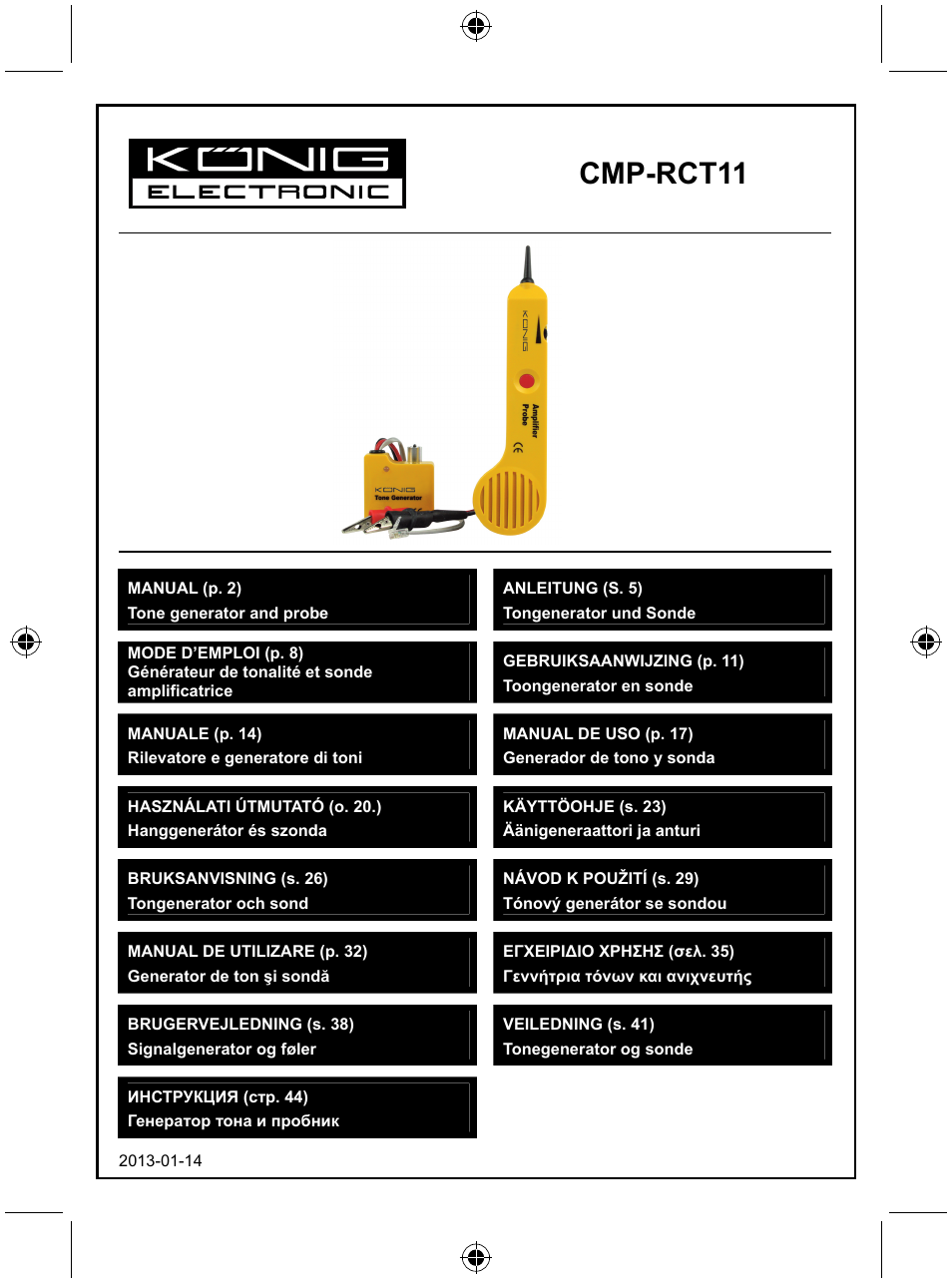 Konig Electronic Tone generator with amplifier probe User Manual | 49 pages