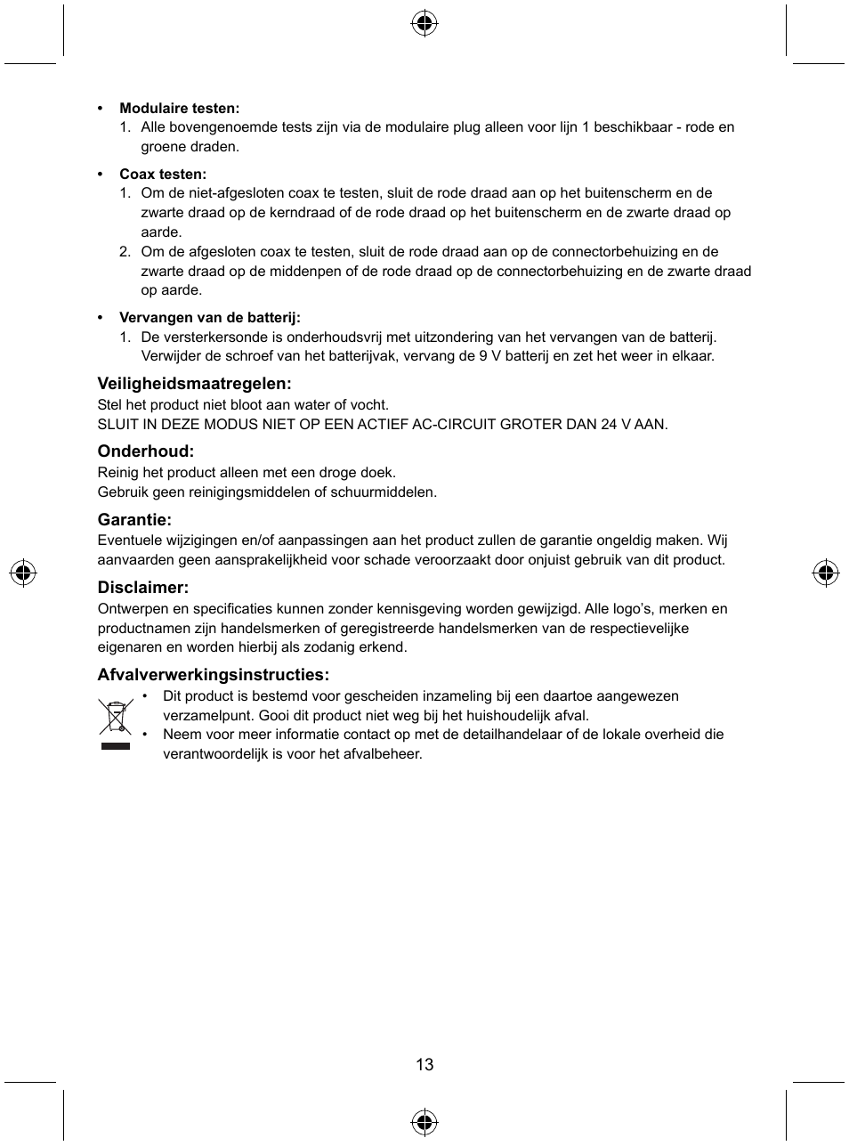 Konig Electronic Tone generator with amplifier probe User Manual | Page 13 / 49