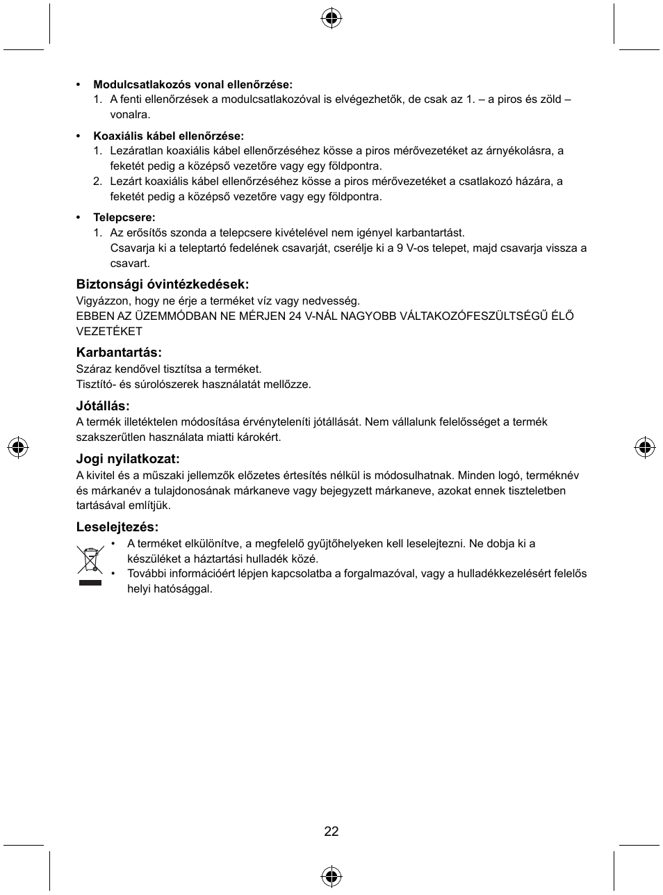 Konig Electronic Tone generator with amplifier probe User Manual | Page 22 / 49