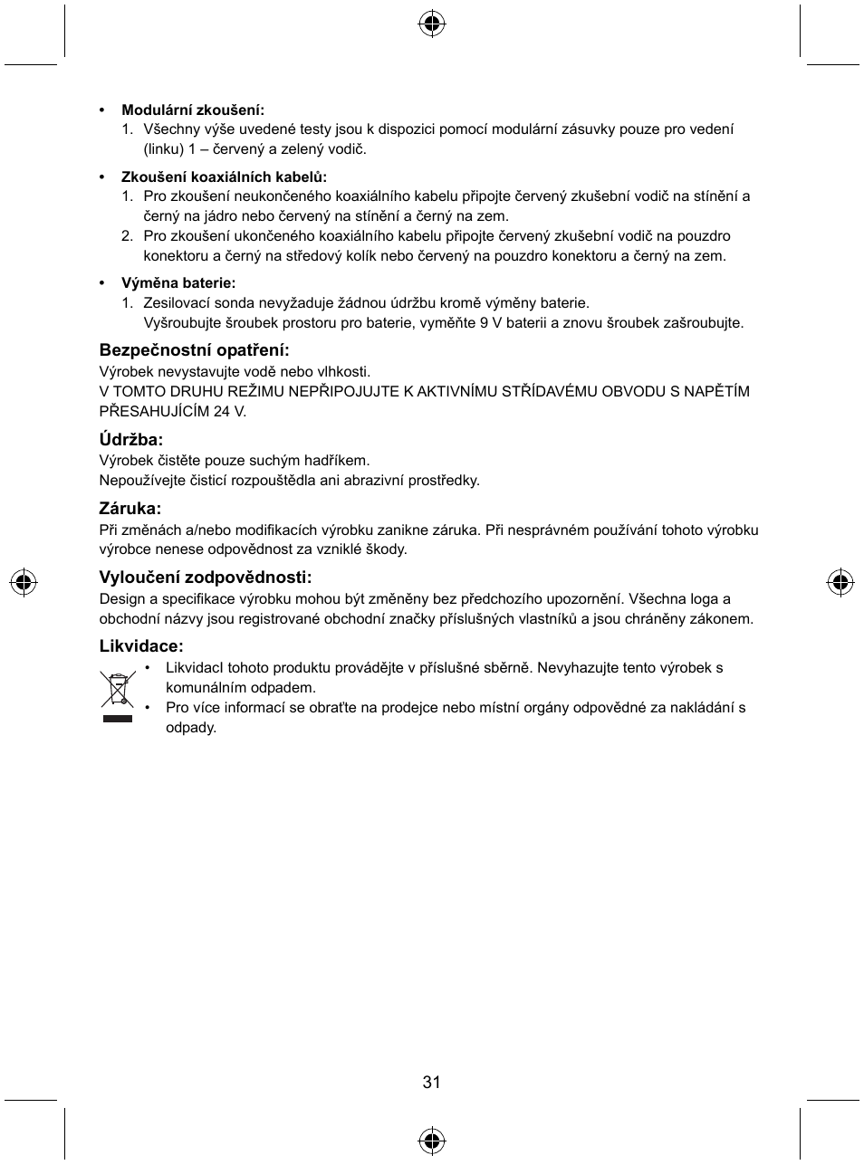 Konig Electronic Tone generator with amplifier probe User Manual | Page 31 / 49