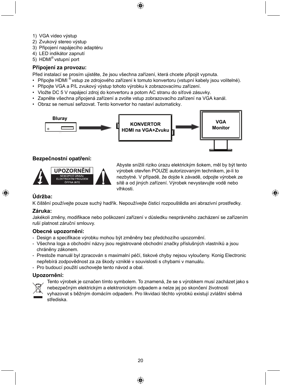 Konig Electronic HDMI - VGA converter User Manual | Page 20 / 30