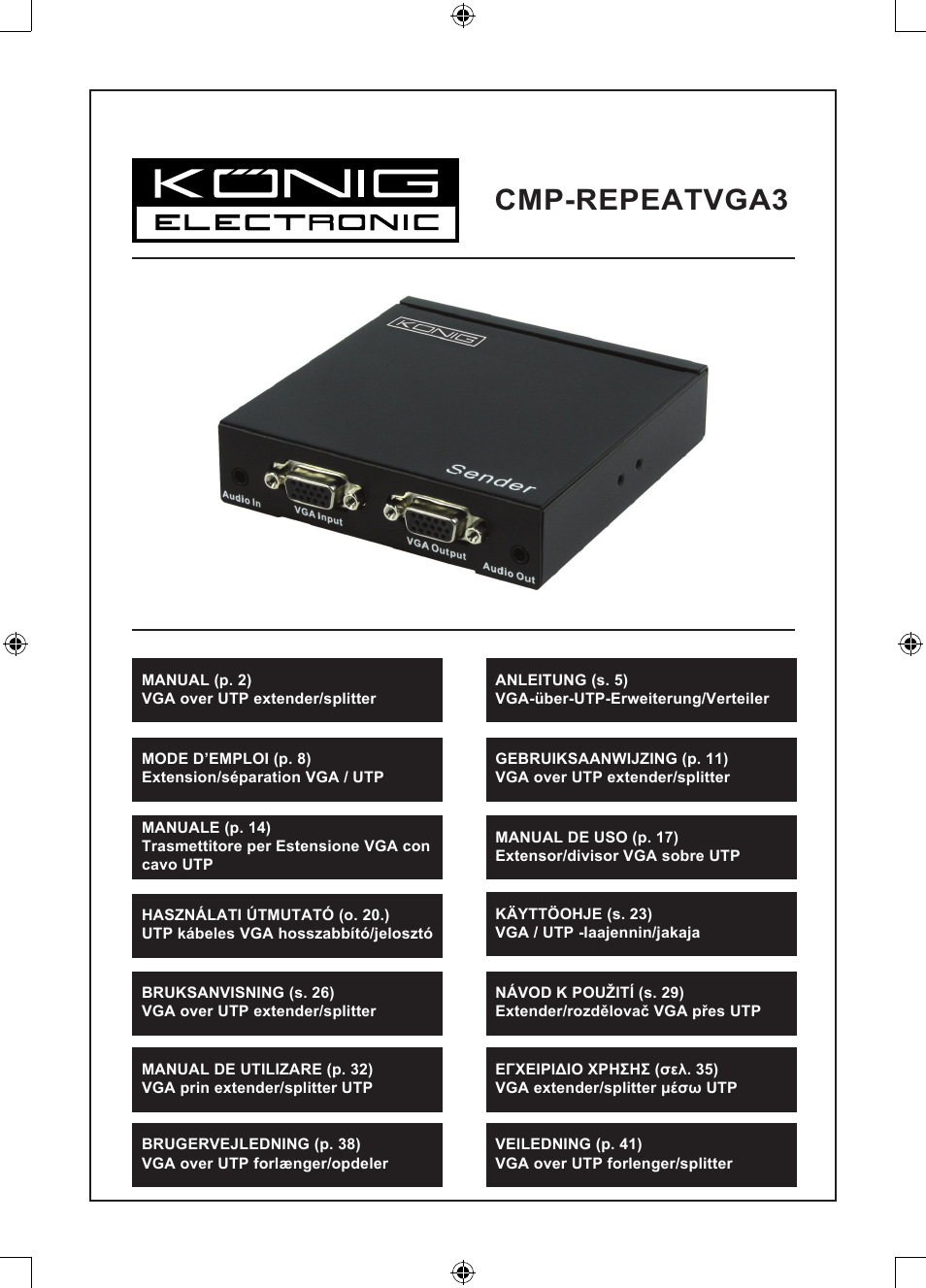 Konig Electronic VGA over UTP extender User Manual | 44 pages