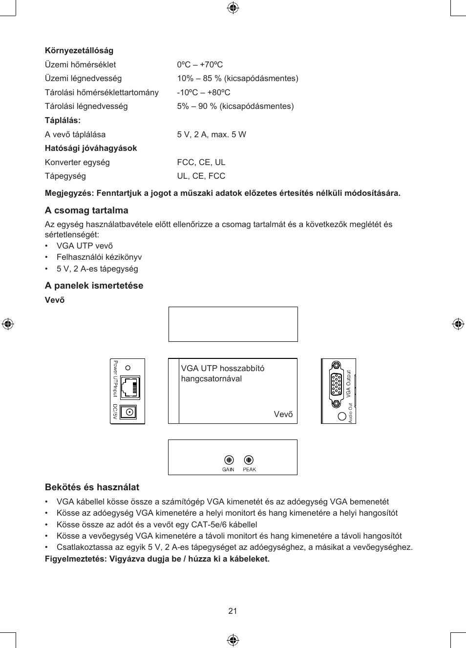 Konig Electronic VGA over UTP receiver User Manual | Page 21 / 44