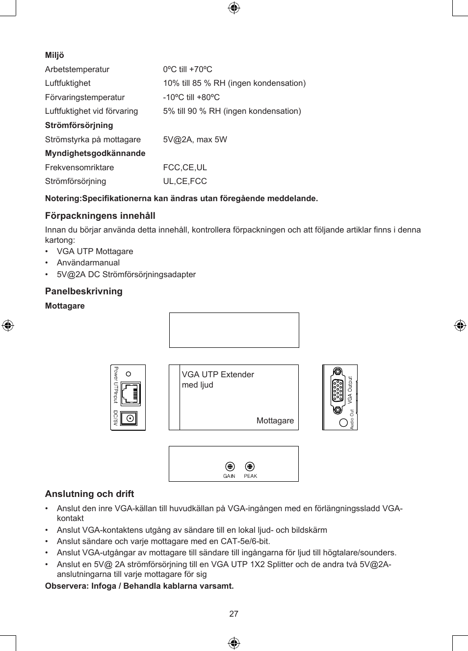 Konig Electronic VGA over UTP receiver User Manual | Page 27 / 44