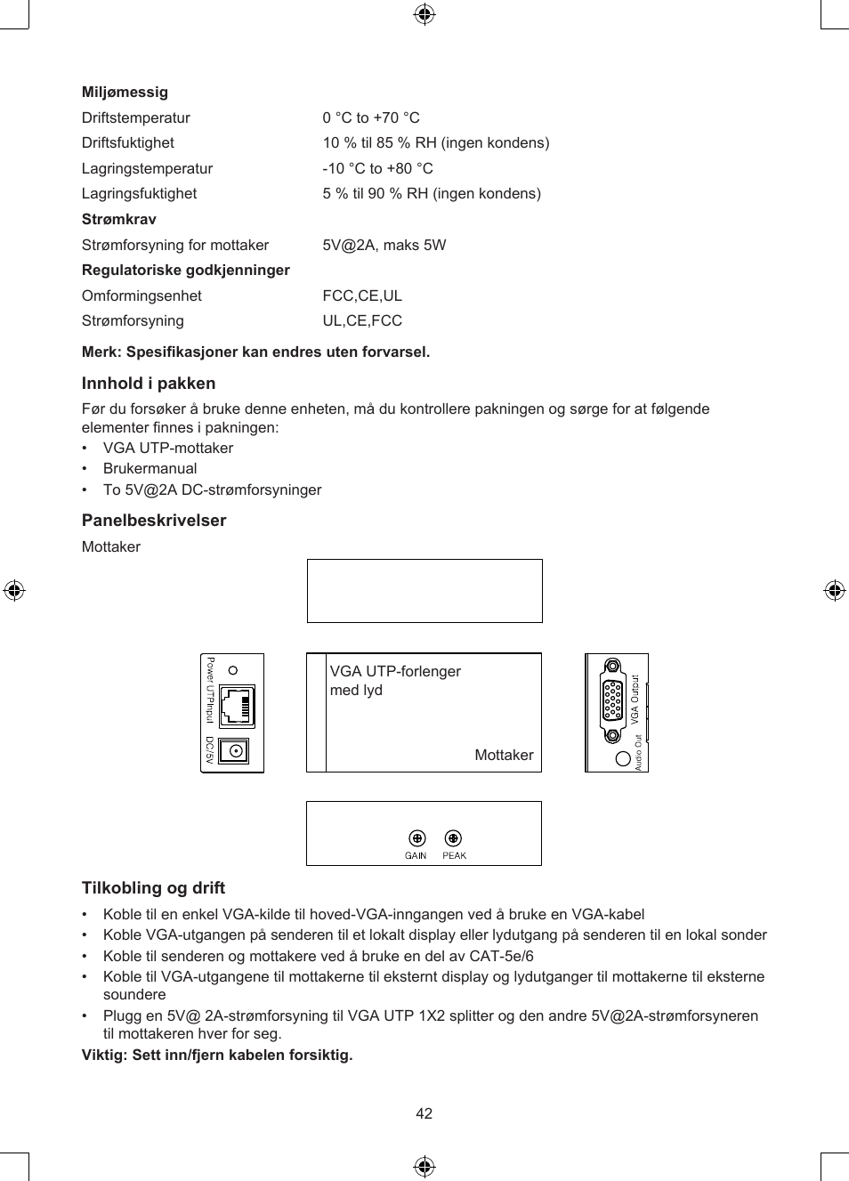 Konig Electronic VGA over UTP receiver User Manual | Page 42 / 44