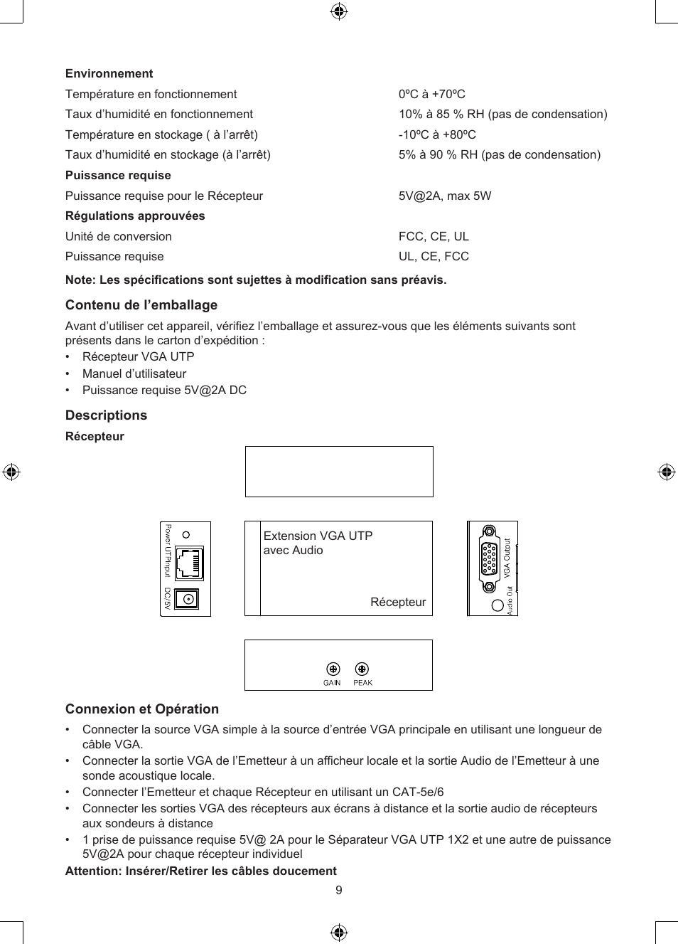 Konig Electronic VGA over UTP receiver User Manual | Page 9 / 44