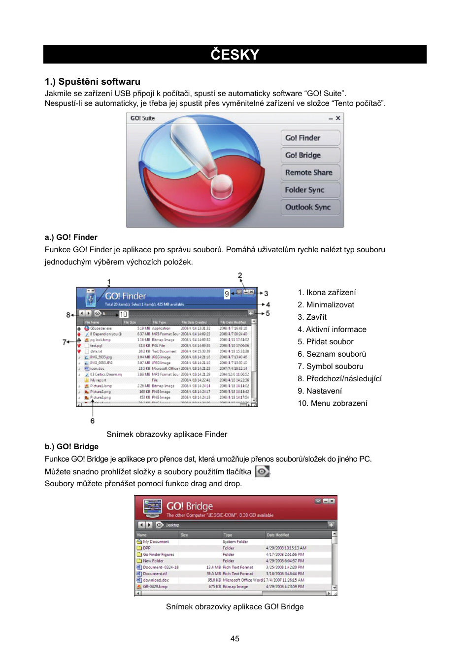 Česky, 45 ) datový kabel usb2.0 - usb2.0 | Konig Electronic USB 2.0 to USB 2.0 data cable User Manual | Page 45 / 67