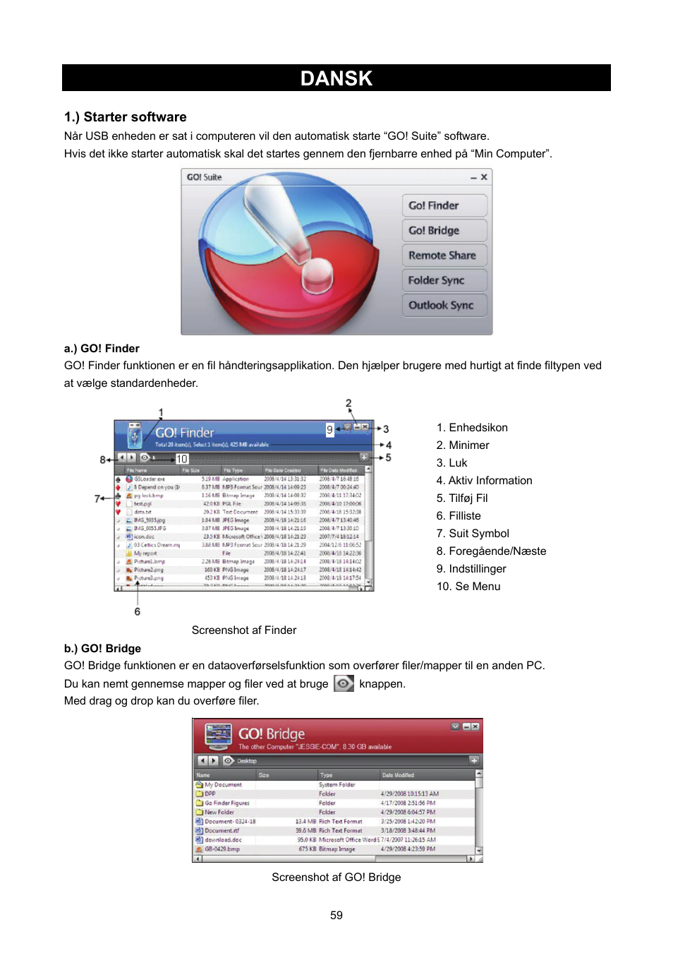 Dansk, 59 ) usb2.0 - usb2.0 data kabel | Konig Electronic USB 2.0 to USB 2.0 data cable User Manual | Page 59 / 67