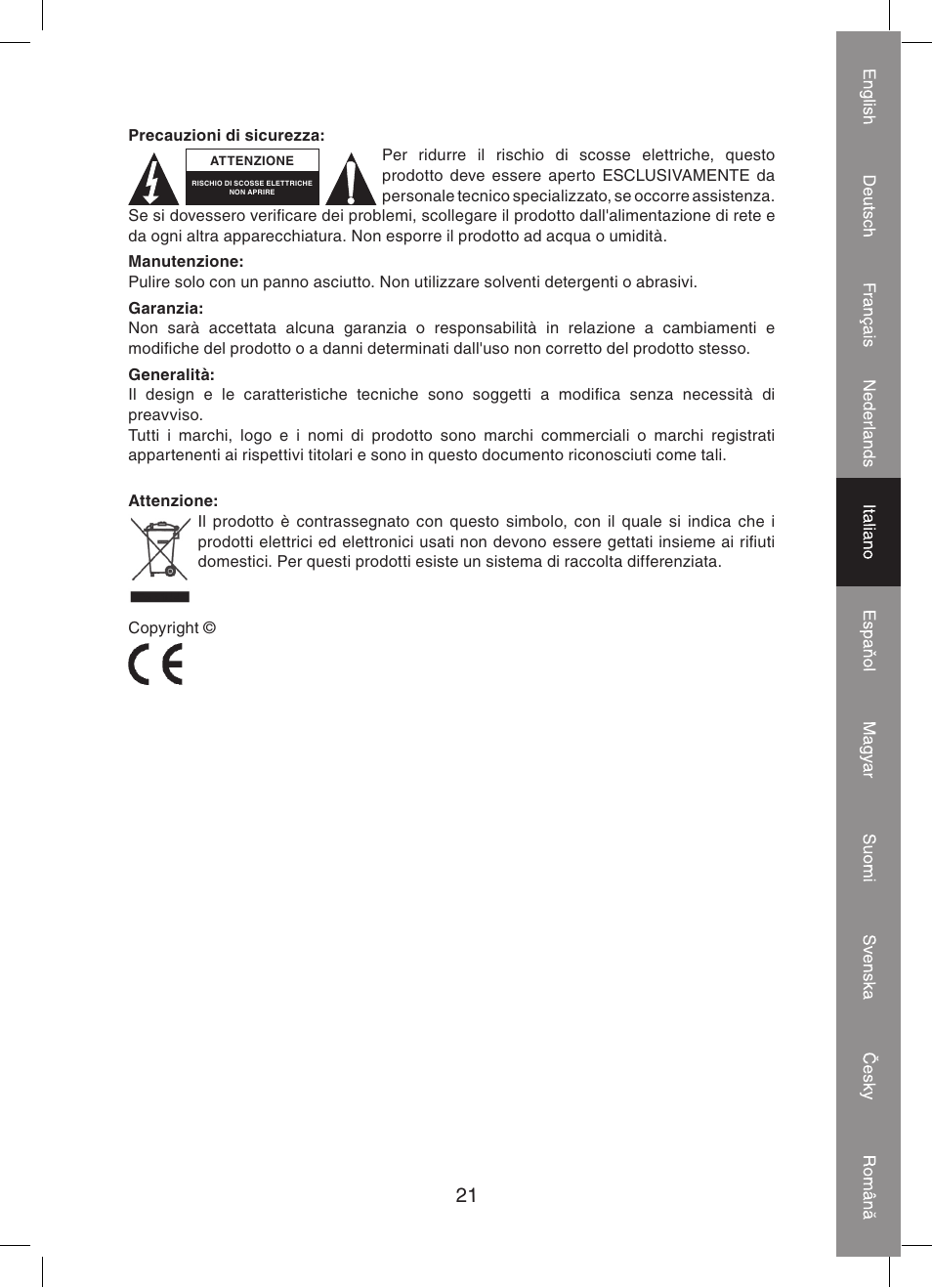 Konig Electronic 2 port dvi splitter User Manual | Page 21 / 48