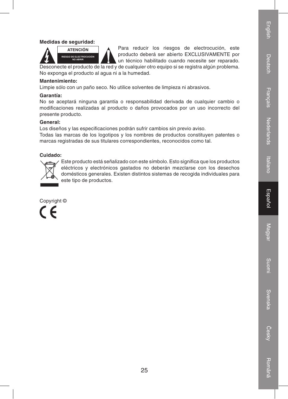 Konig Electronic 2 port dvi splitter User Manual | Page 25 / 48