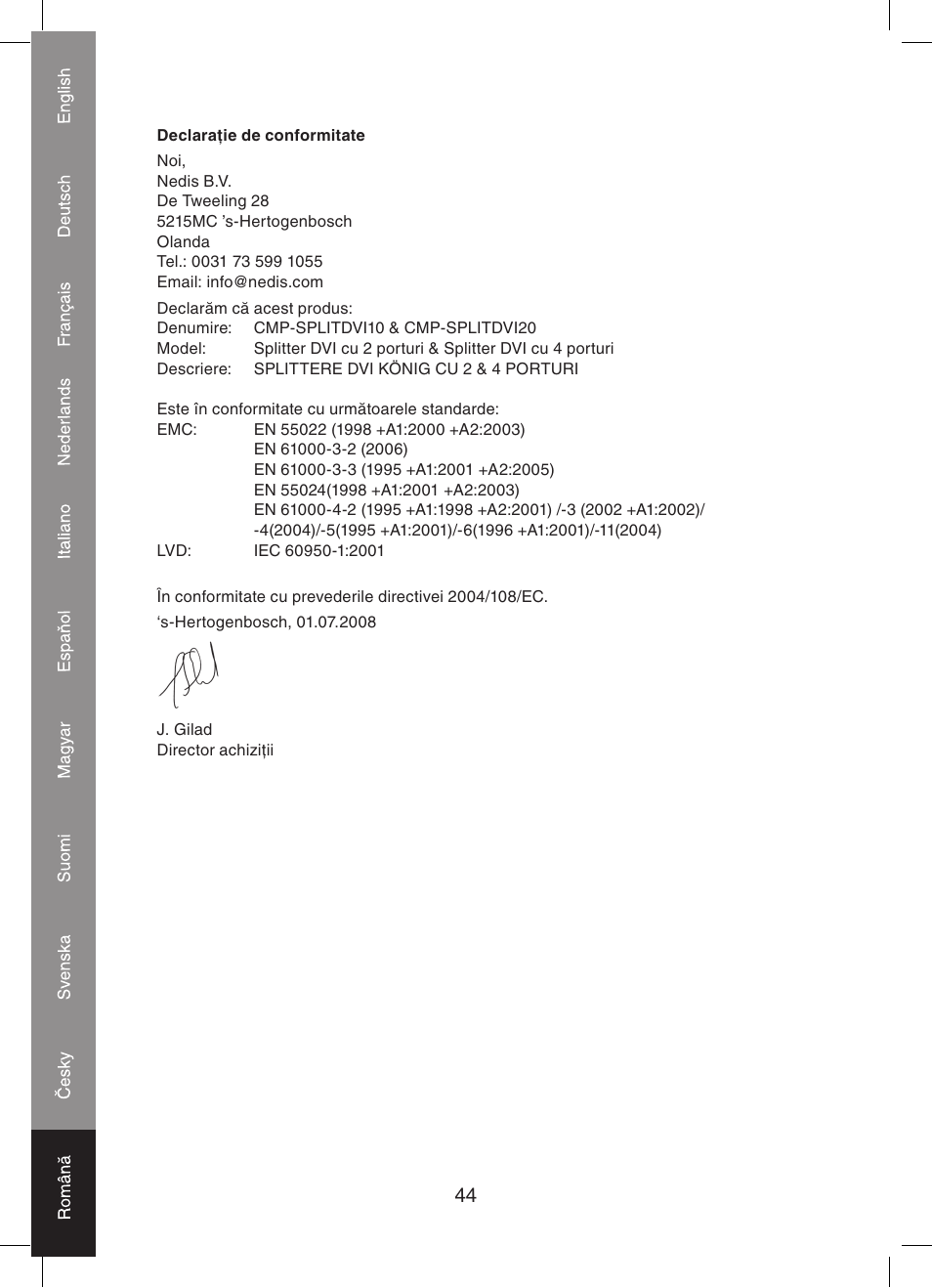Konig Electronic 2 port dvi splitter User Manual | Page 44 / 48