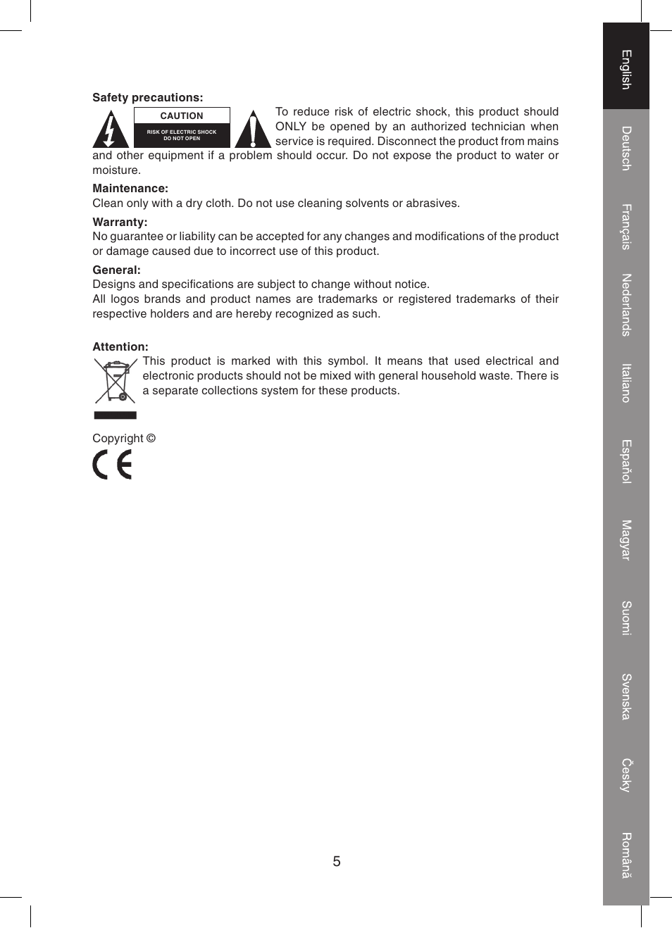 Konig Electronic 2 port dvi splitter User Manual | Page 5 / 48