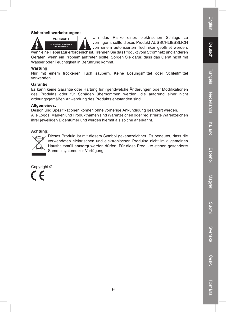 Konig Electronic 2 port dvi splitter User Manual | Page 9 / 48
