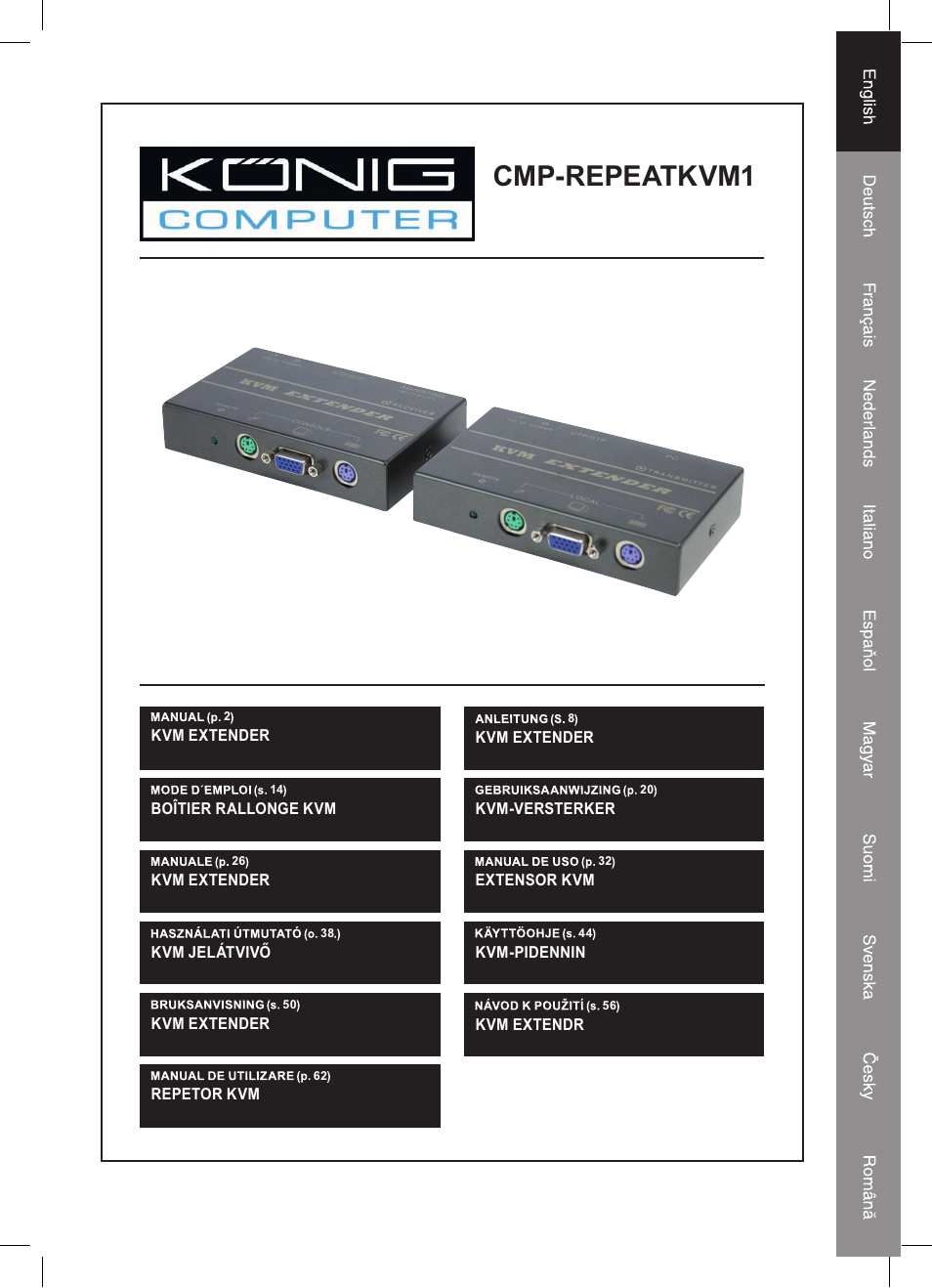 Konig Electronic KVM-extender by utp User Manual | 68 pages