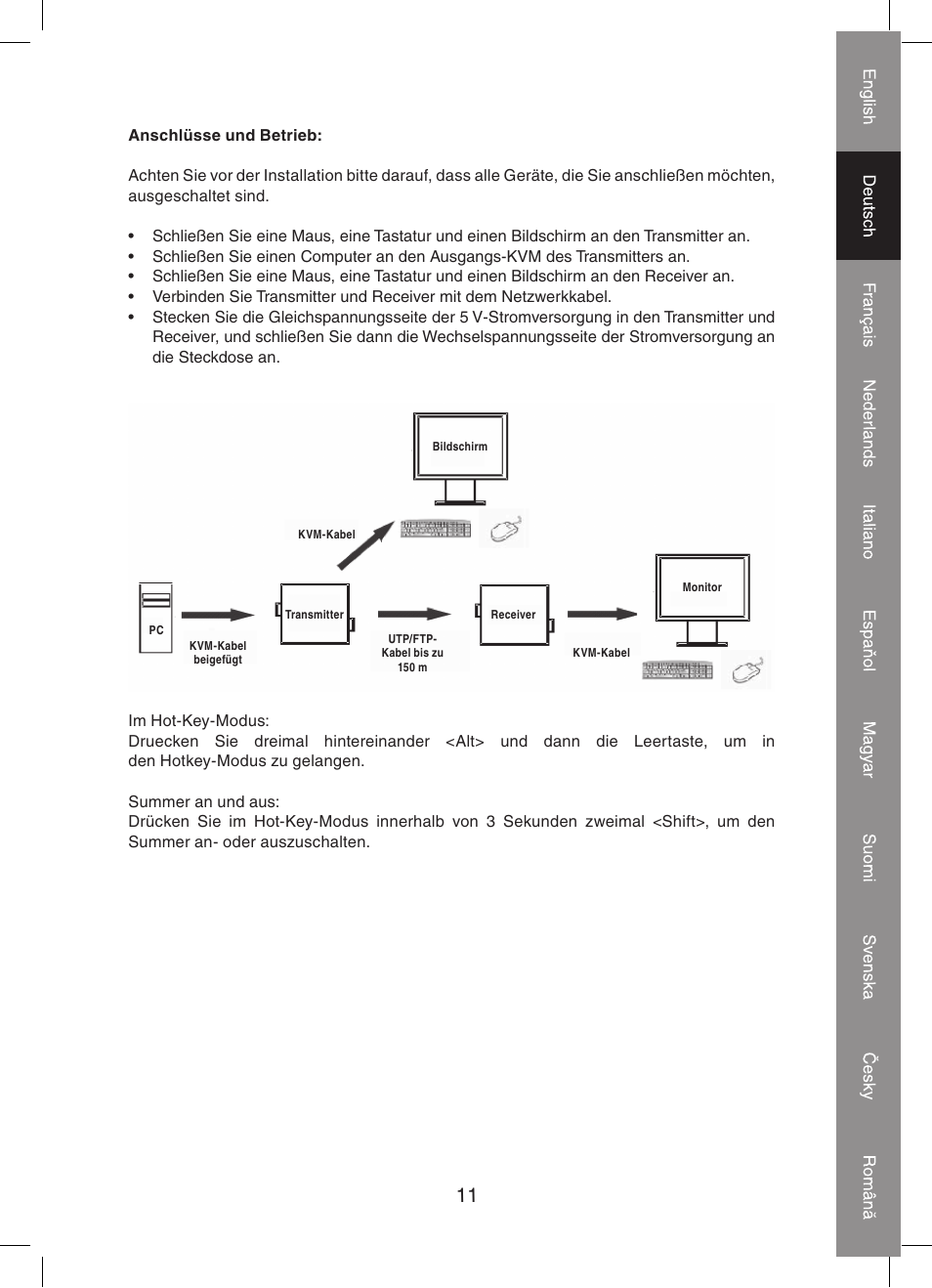 Konig Electronic KVM-extender by utp User Manual | Page 11 / 68