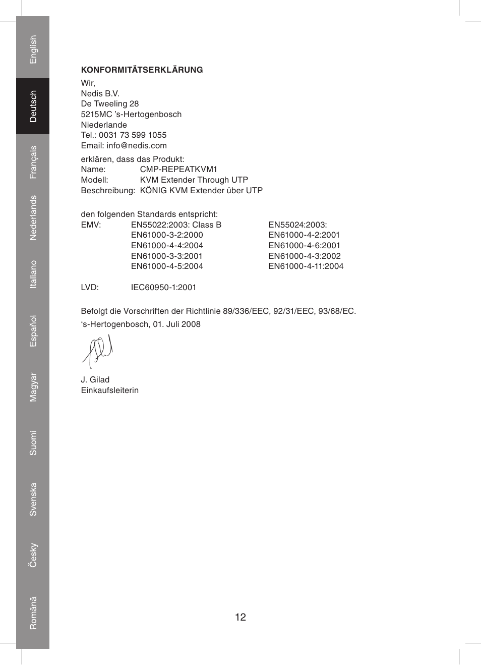 Konig Electronic KVM-extender by utp User Manual | Page 12 / 68
