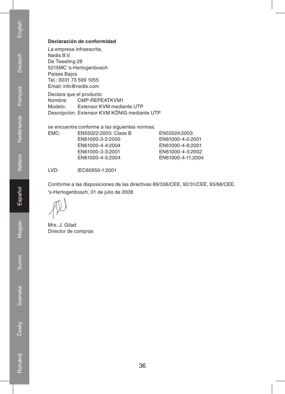 Konig Electronic KVM-extender by utp User Manual | Page 36 / 68