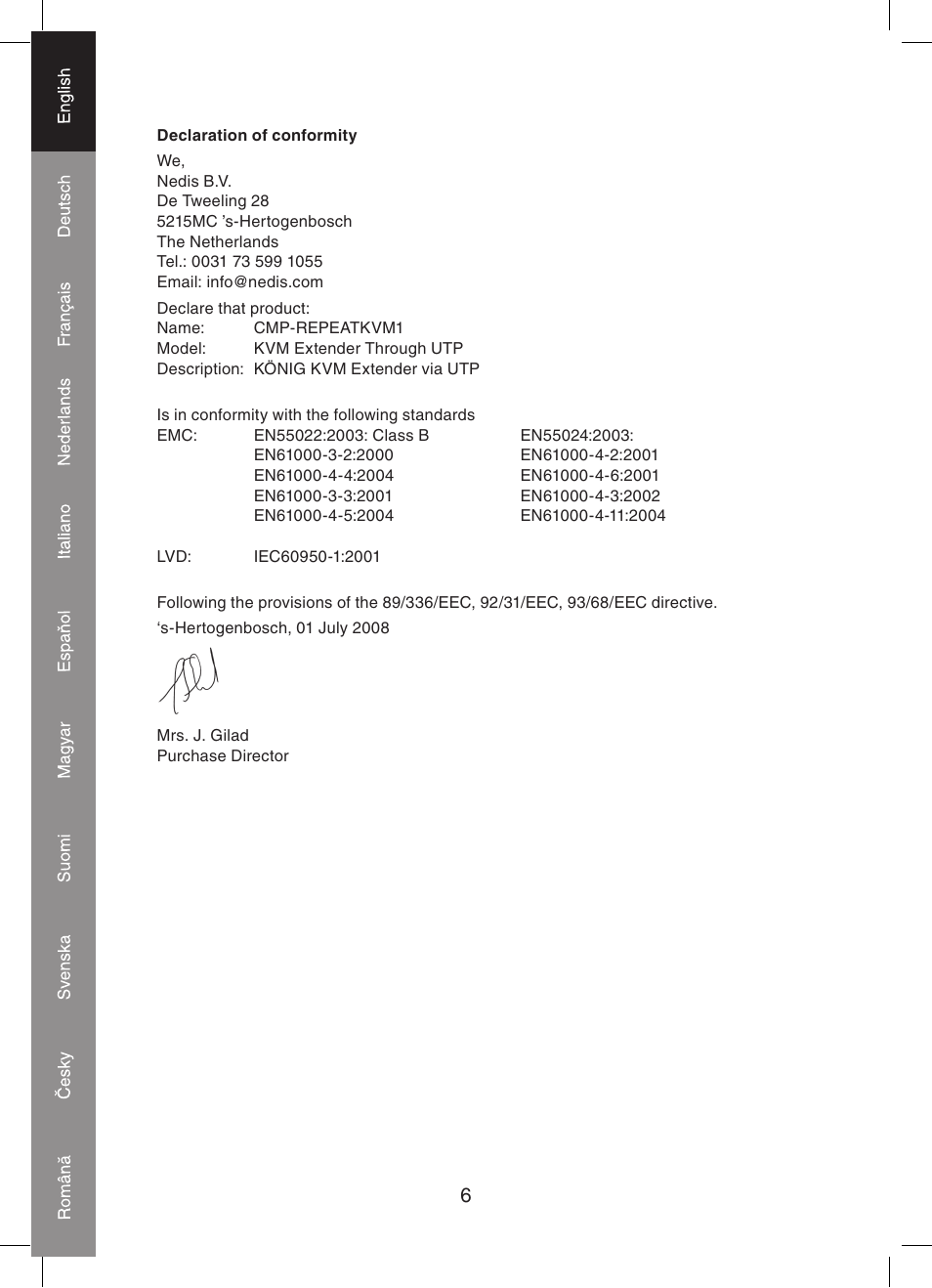 Konig Electronic KVM-extender by utp User Manual | Page 6 / 68