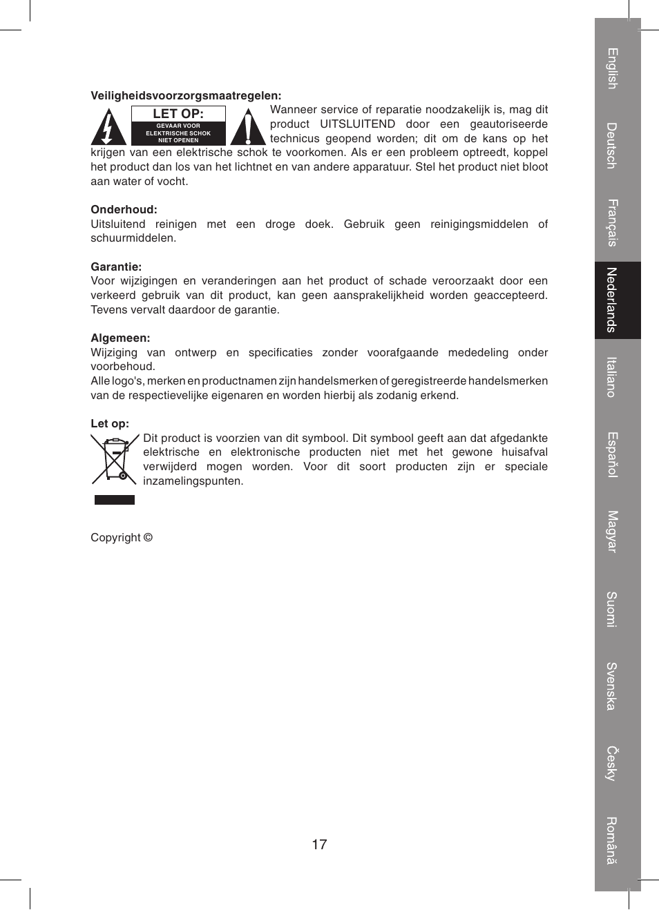 Konig Electronic 2 port professional VGA splitter User Manual | Page 17 / 48
