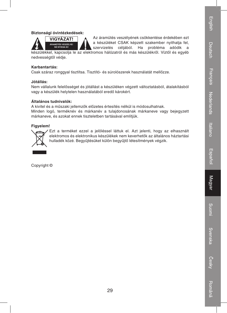 Konig Electronic 2 port professional VGA splitter User Manual | Page 29 / 48
